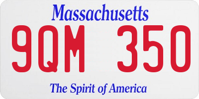 MA license plate 9QM350