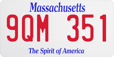 MA license plate 9QM351
