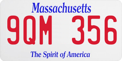 MA license plate 9QM356