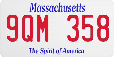 MA license plate 9QM358