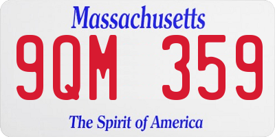MA license plate 9QM359