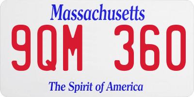 MA license plate 9QM360