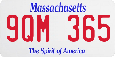 MA license plate 9QM365