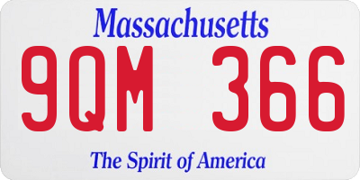 MA license plate 9QM366