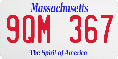 MA license plate 9QM367