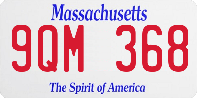 MA license plate 9QM368