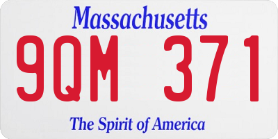 MA license plate 9QM371