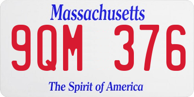 MA license plate 9QM376