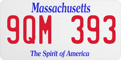 MA license plate 9QM393