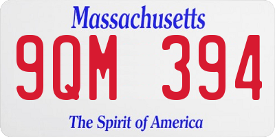MA license plate 9QM394