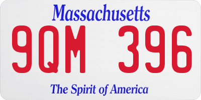 MA license plate 9QM396