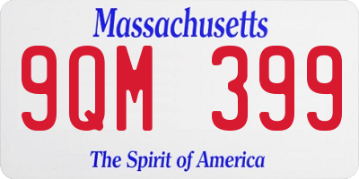 MA license plate 9QM399