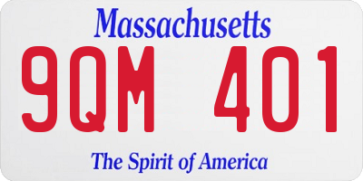 MA license plate 9QM401