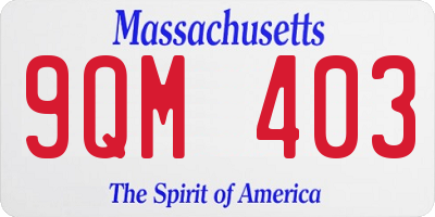 MA license plate 9QM403