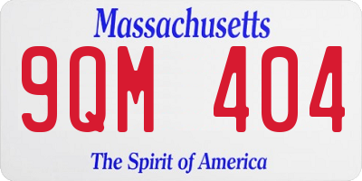 MA license plate 9QM404