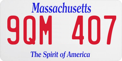 MA license plate 9QM407