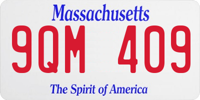 MA license plate 9QM409