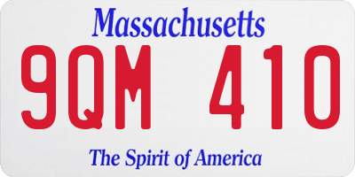 MA license plate 9QM410
