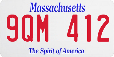 MA license plate 9QM412