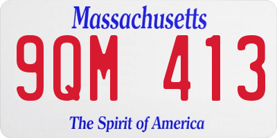 MA license plate 9QM413