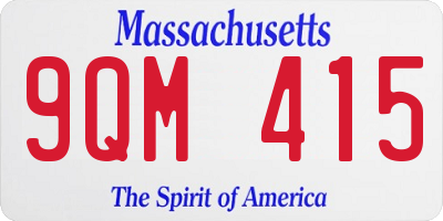 MA license plate 9QM415