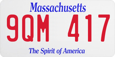MA license plate 9QM417