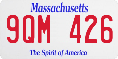MA license plate 9QM426