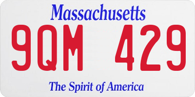 MA license plate 9QM429