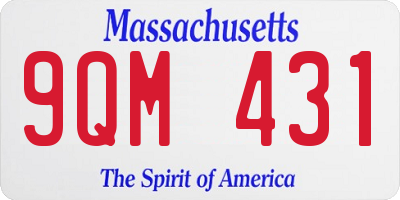 MA license plate 9QM431
