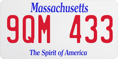 MA license plate 9QM433