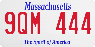 MA license plate 9QM444