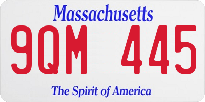 MA license plate 9QM445