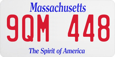 MA license plate 9QM448