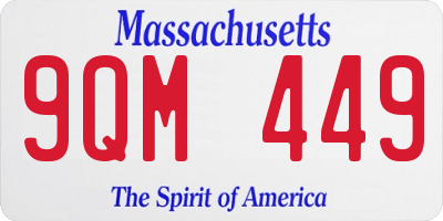 MA license plate 9QM449