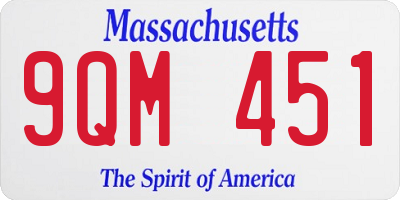 MA license plate 9QM451