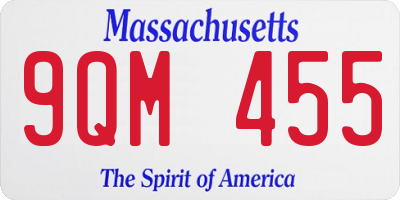 MA license plate 9QM455