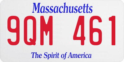 MA license plate 9QM461