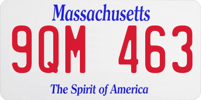MA license plate 9QM463