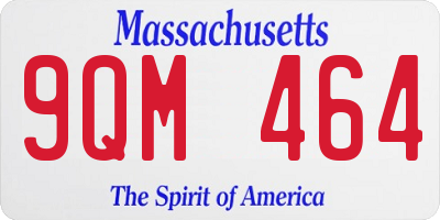 MA license plate 9QM464