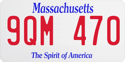 MA license plate 9QM470