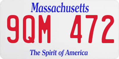 MA license plate 9QM472