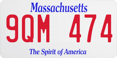 MA license plate 9QM474