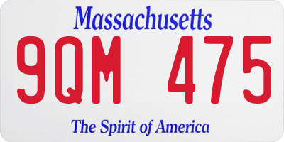 MA license plate 9QM475