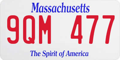 MA license plate 9QM477