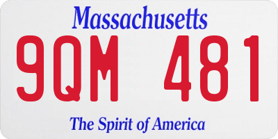 MA license plate 9QM481