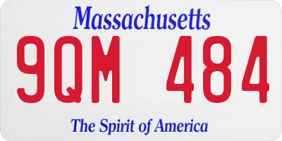 MA license plate 9QM484