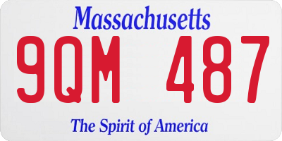 MA license plate 9QM487