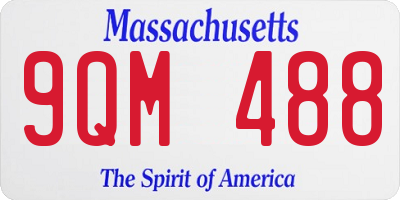 MA license plate 9QM488
