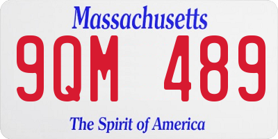 MA license plate 9QM489