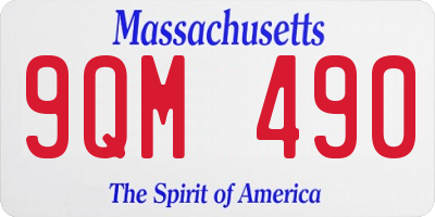 MA license plate 9QM490